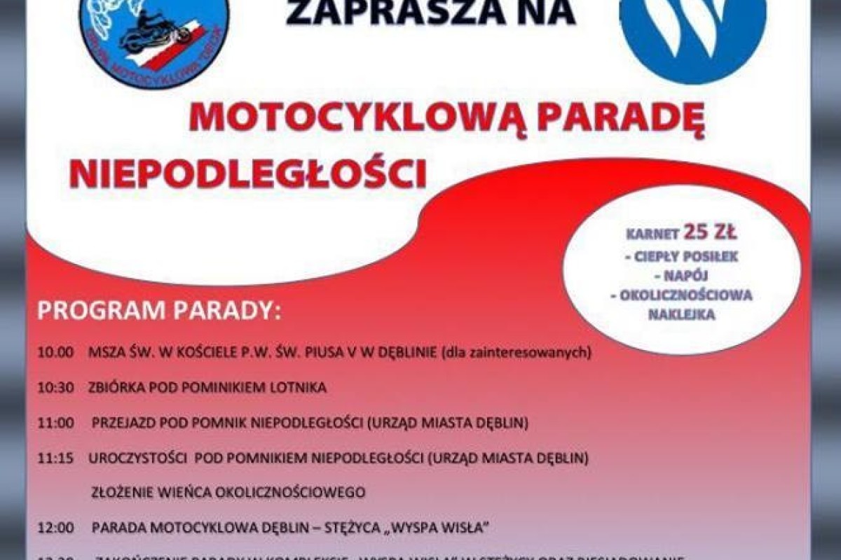 Motocyklowa Parada Niepodległości Dęblin - Stężyca