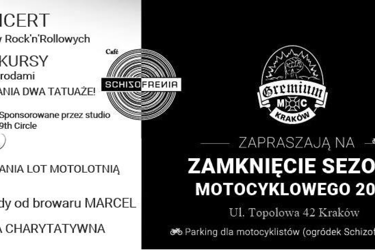 Zamknięcie Sezonu Motocyklowego 2017 w Schizofrenia Cafe