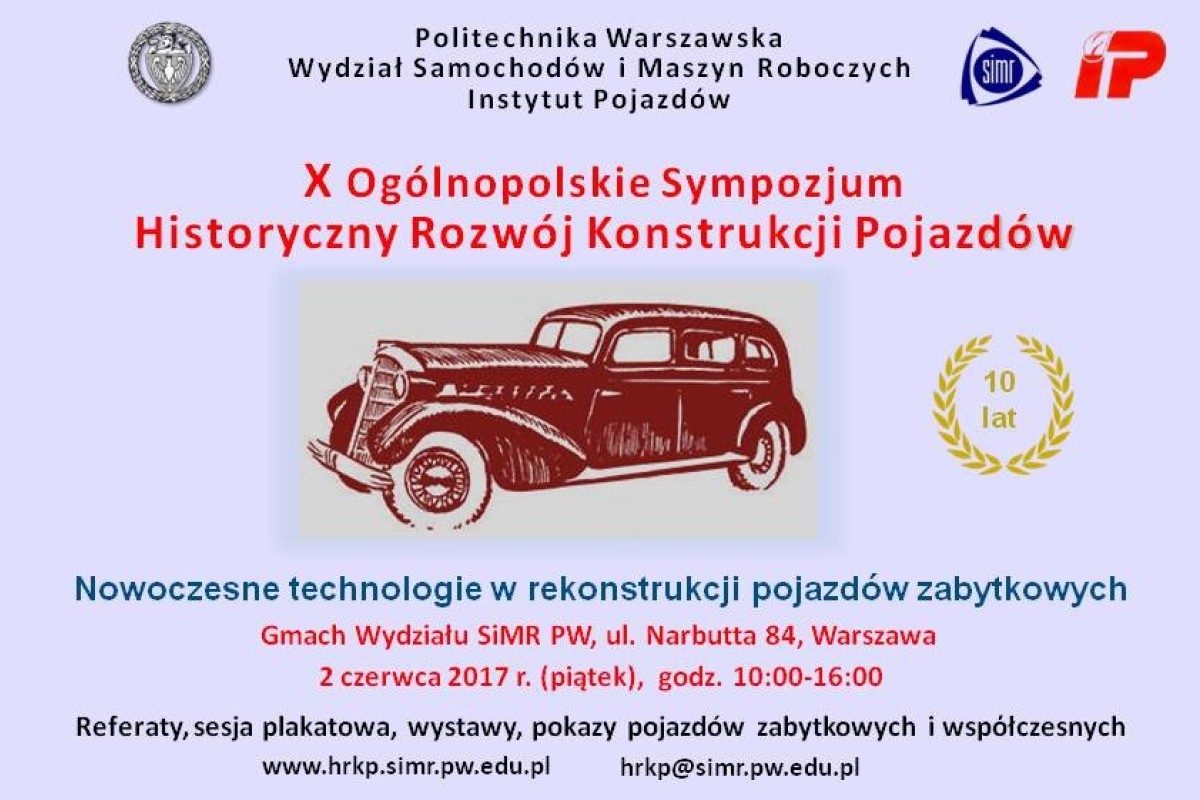X Ogólnopolskie Sympozjum Historyczny Rozwój Konstrukcji Pojazdów 