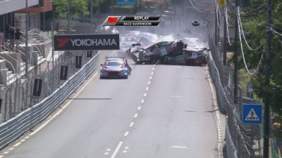 WTCR Race 1- Big crash in the streets of Vila Real Portugal