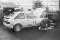 4. Mazda 323 turbo 4wd za logi S ławomir Szaflicki i Andrzej Górski.   (To zdjęcie w pełnej rozdzielczości możesz kupić na www.kwa-kwa.pl )