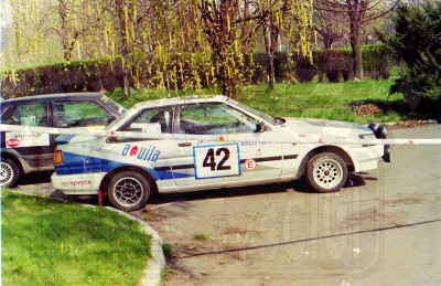 90. Toyota Corolla GT 16 załogi Janusz Kulig i Dariusz Burkat.   (To zdjęcie w pełnej rozdzielczości możesz kupić na www.kwa-kwa.pl )