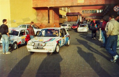 4. Nr.55.Jacek Jerschina i Jacek Kossakowski - Peugeot 205 Rallye, nr.59.Janusz Kulig i Dariusz Burkat - Polski Fiat 126p.