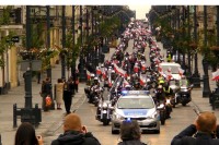 Zlot "Motocykliści - Niepodległej: Parada Ulicami Łodzi" Piotrkowska/Plac Wolności