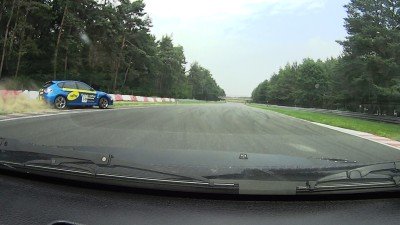 Honda Civic Turbo vs Subaru Impreza STI - racetrack duel (fail)
