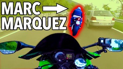 MARC MARQUEZ ON HIS WAY TO WORK! STREET RACING A PRO!