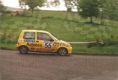 45. Jacek Sikora i Marek Kaczmarek - Fiat Cinquecento Sporting.   (To zdjęcie w pełnej rozdzielczości możesz kupić na www.kwa-kwa.pl )