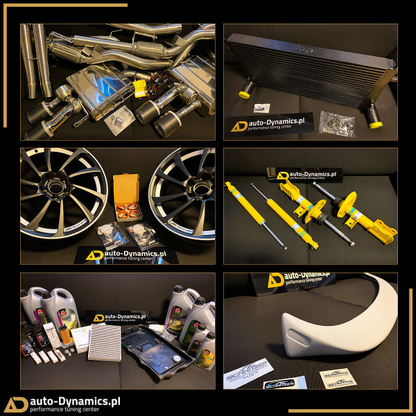 ✅ Układ Wydechowy CAPRISTO ➡ Audi S8 [D4] ✅ Intercooler FORGE MOTORSPORT ➡ AUDI RS3 [8V] ✅ Felgi 19" DR – ABT ➡ Audi S5 Sportback [B9] ✅ Amortyzatory B8 Sprint Performance BILSTEIN ➡ Mercedes Benz A45 AMG [W176] ✅ Pakiet Serwisowo-Olejowy OEM BMW & MILLERS ➡ BMW 430i xDrive [F32] ✅ Spoiler Dachowy AC SCHNITZER ➡ BMW X1 [F48]